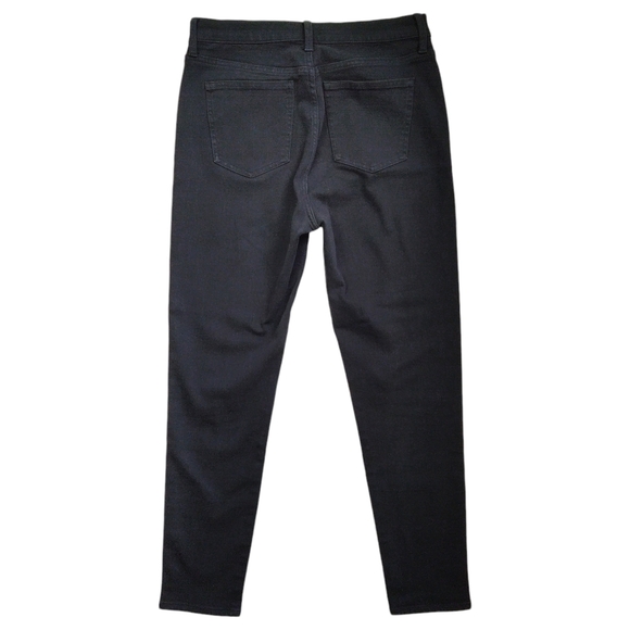 Uniqlo Black High Rise Jeans Stretch Denim Size 29x27 Slim Leg - Picture 2 of 8